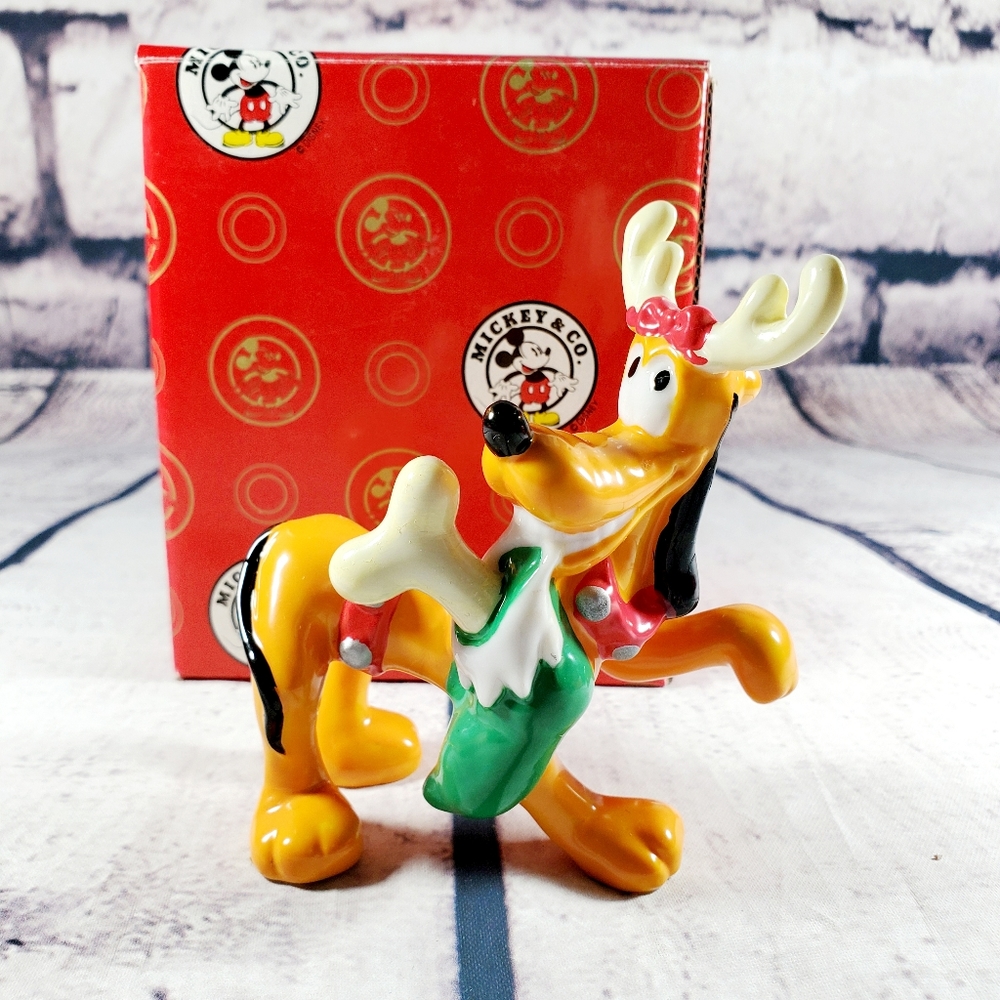 ENESCO Disney's Pluto Porcelain Figurine-Holiday